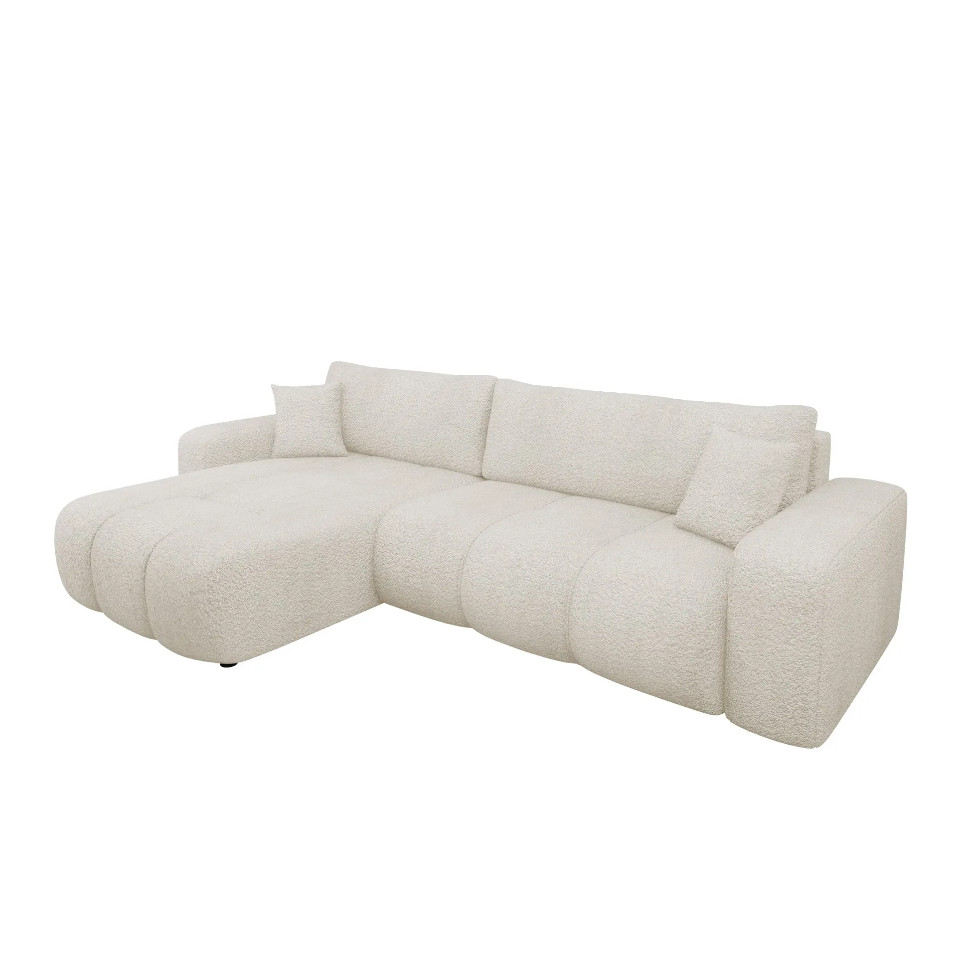 Flo bäddsoffa med divan 3-sits, vit, hos Chilli