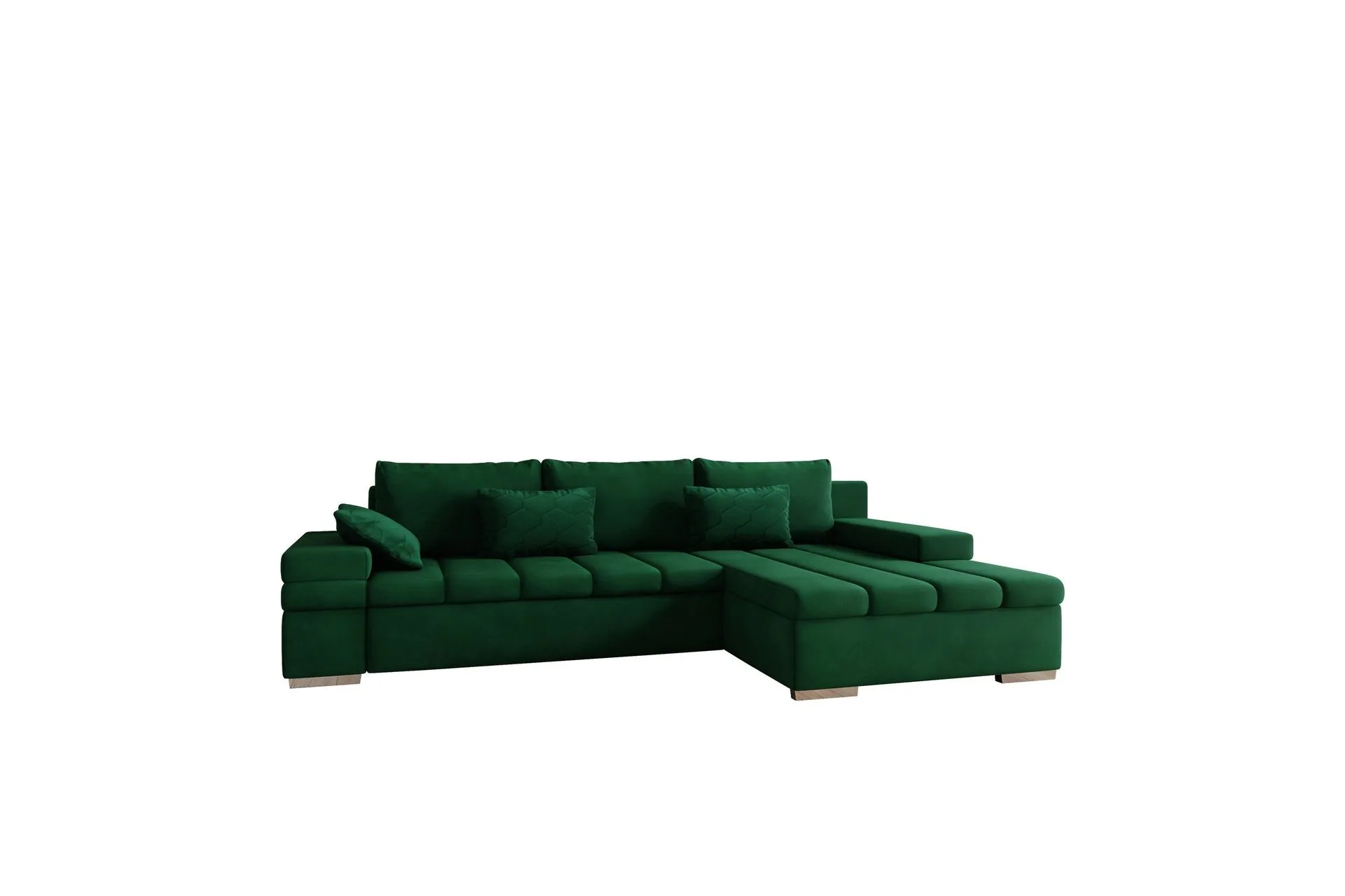 Naoma Bäddsoffa med Divan 4-sits, Grön, 310×83×175 cm hos Chilli