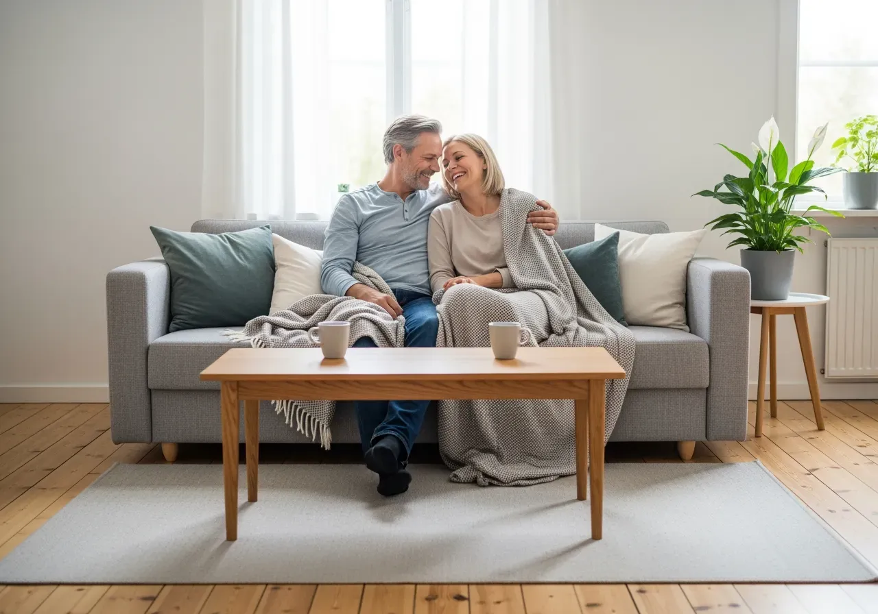 Soffbord i ek till bäddsoffa