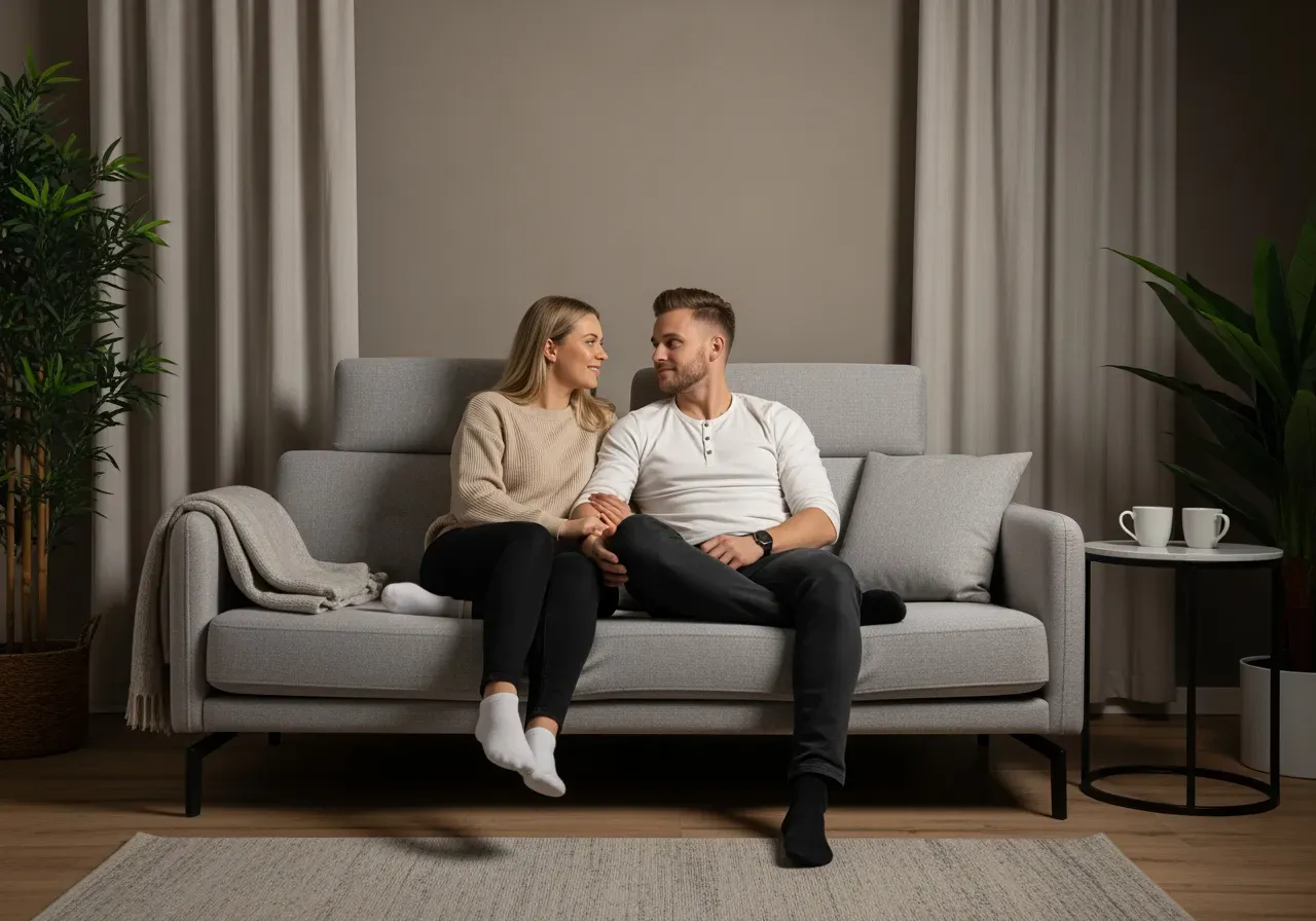 Bäddsoffa med tjock madrass