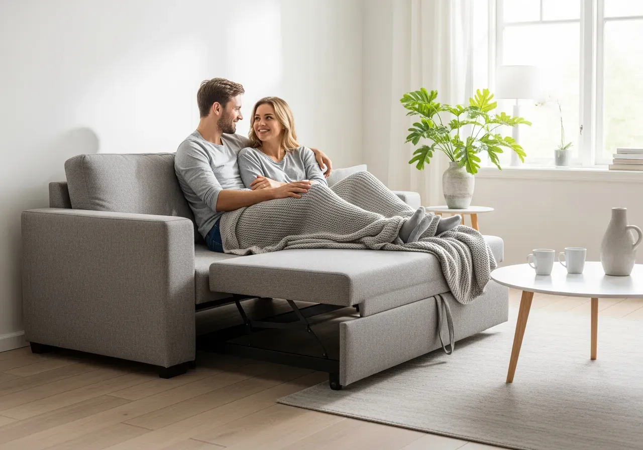 Toppmadrass och madrasskydd till bäddsoffa