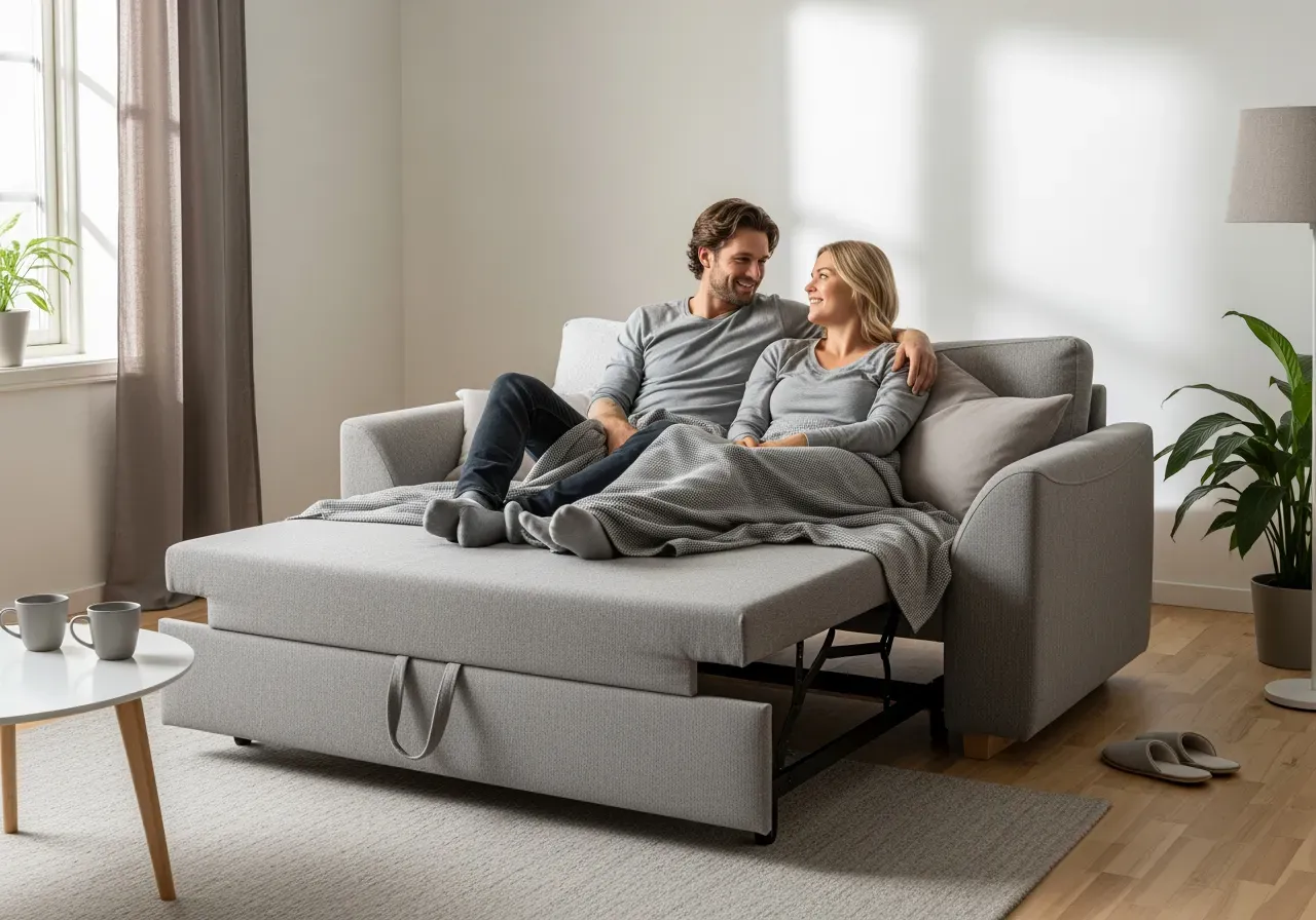 Futonsoffor med fast klädsel och resår