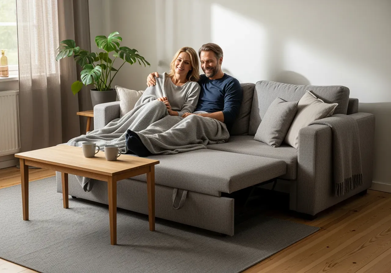 Rymliga futonsoffor för övernattning