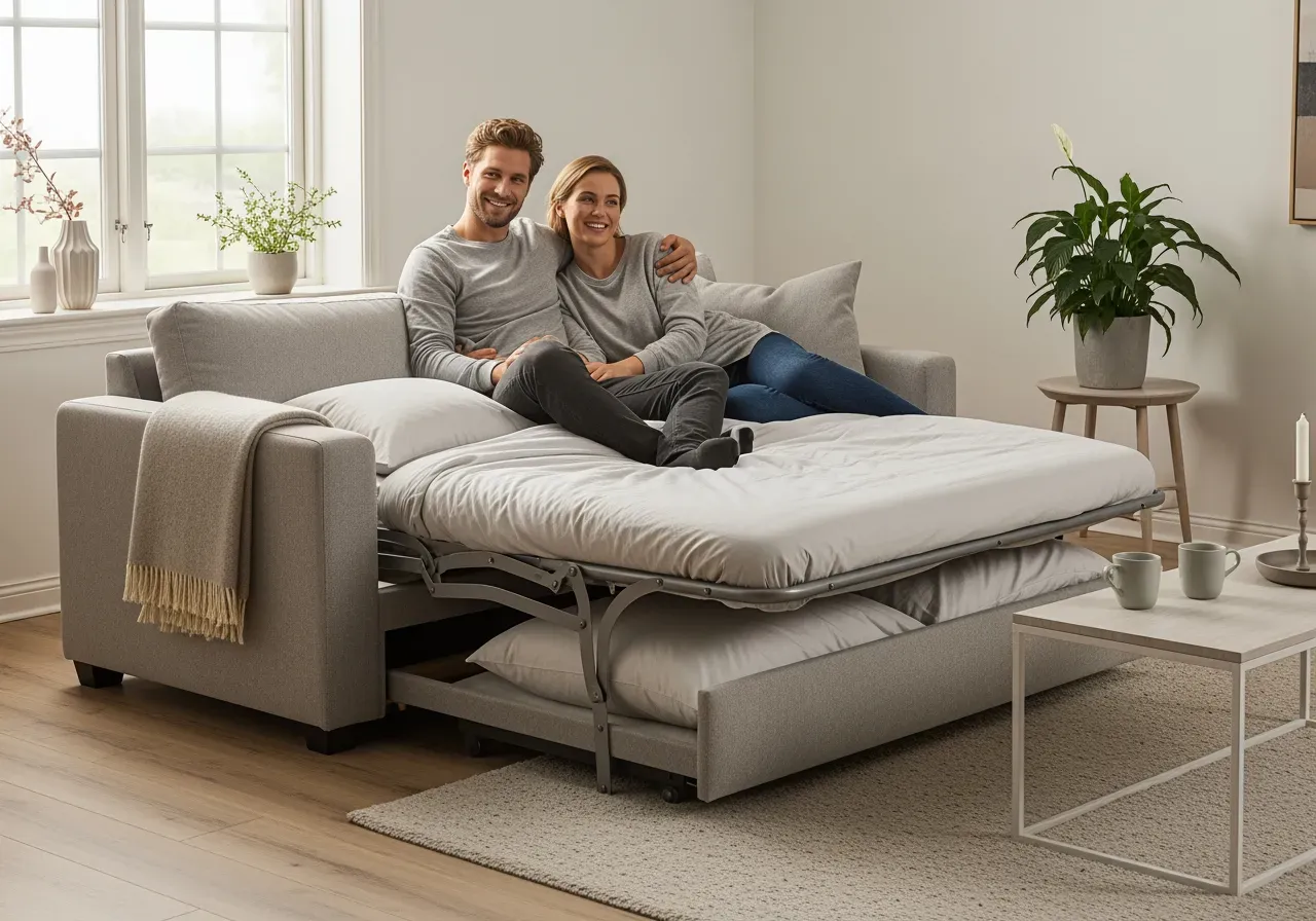 Soffor med delad rygg i vardagsrum